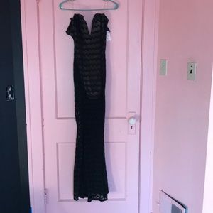 Floor length black dress